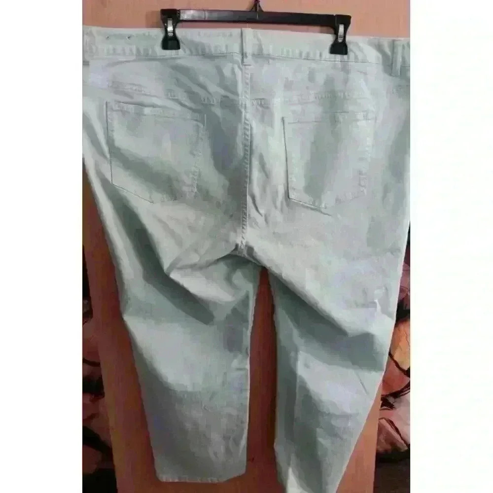 TALBOTS (22W) W- HERITAGE Slim Crop Pale Green High-Waist Casual Jeans - Picture 8 of 9